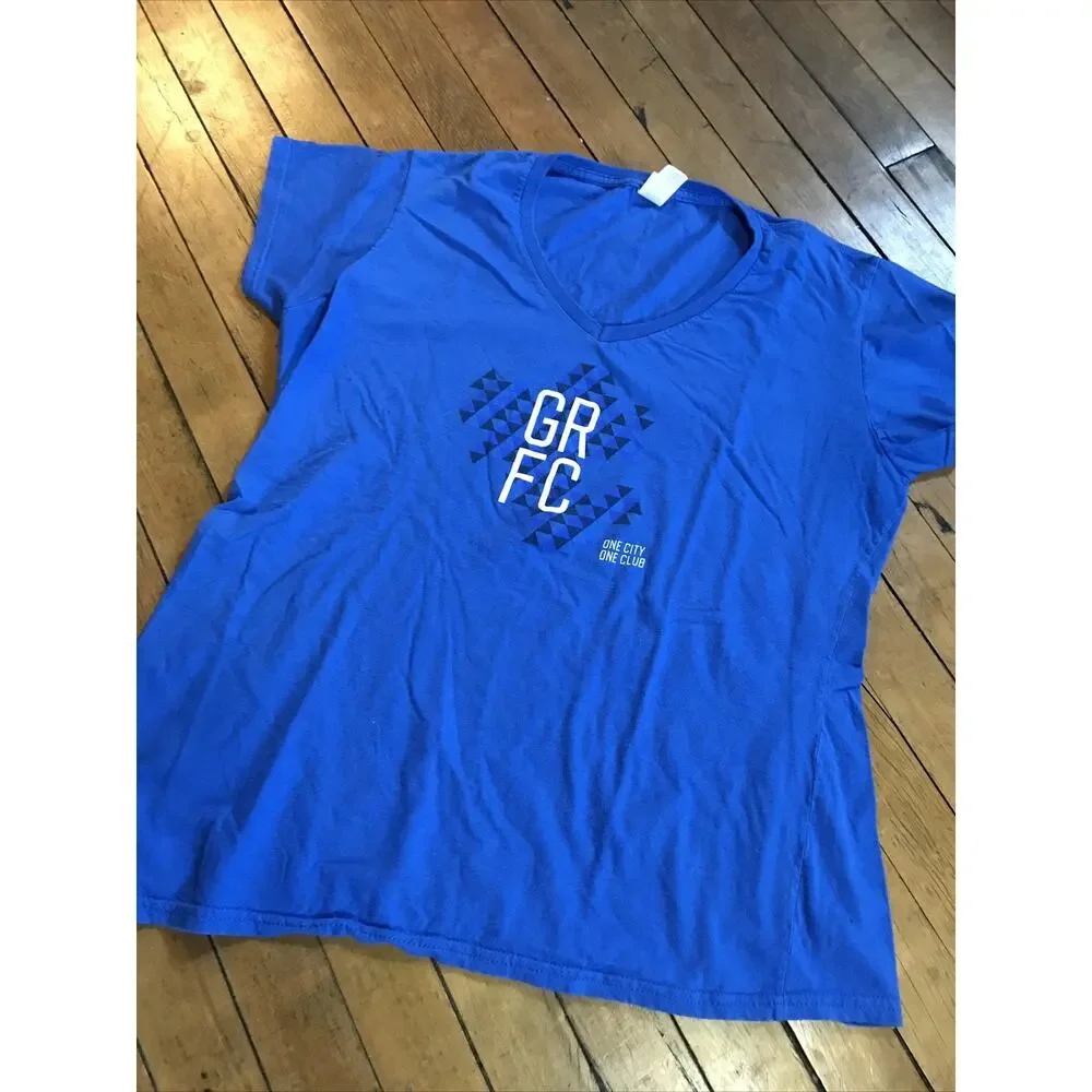Grand Rapids Football‎ Club Womens XXL Blue tee Gildan Soft